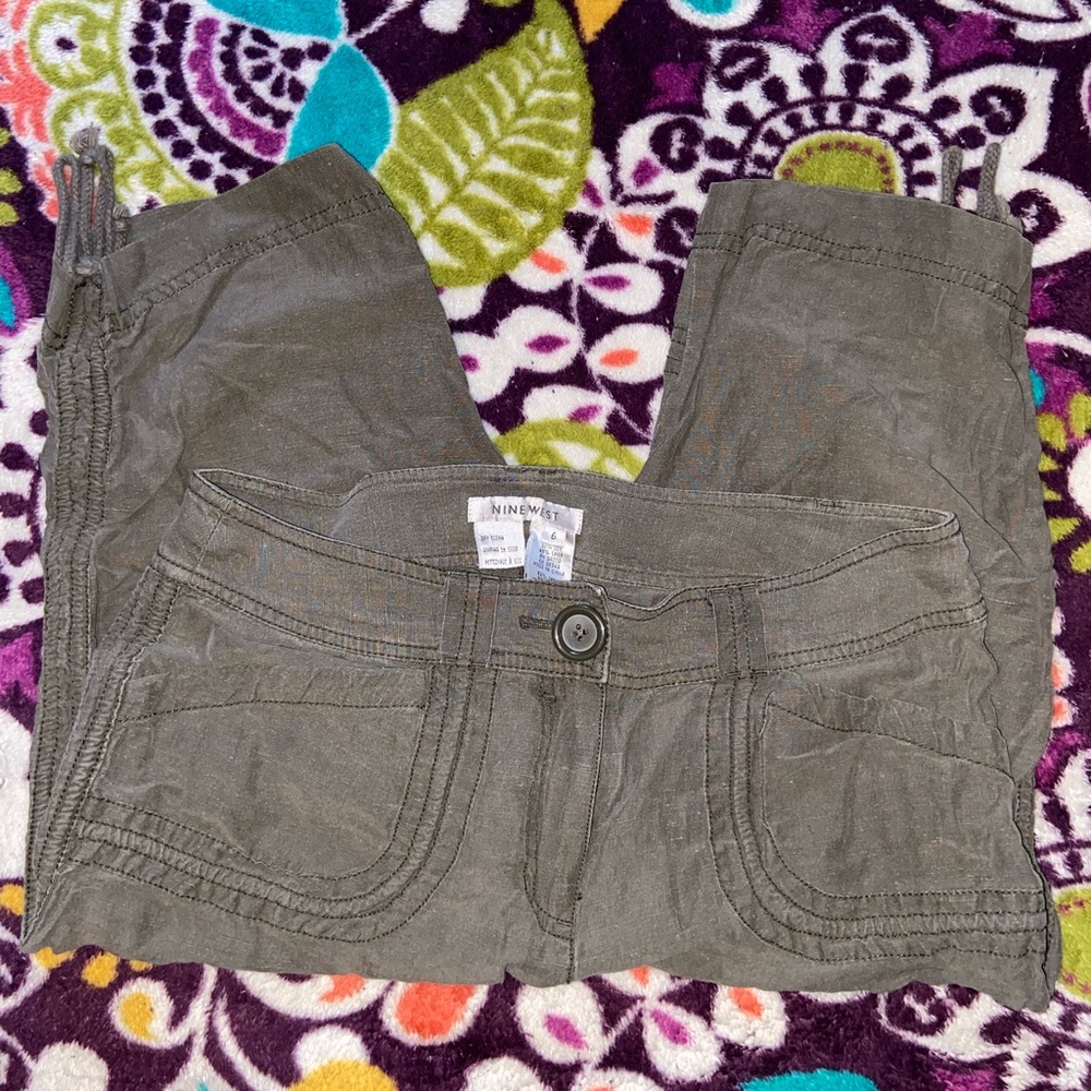 Nine West Size 6 Linen Blend Capris